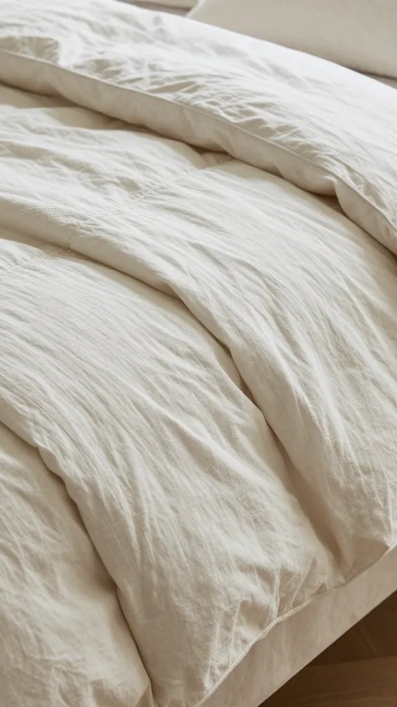 How to Layer Bedding for Cozy, Effortless Nights 3 Close-up shot of layered bedding on a made bed: a quilted duvet, a light blanket draped across the foot, and a breathable cotton flat sheet peeking out, highlighting textures and stitching.