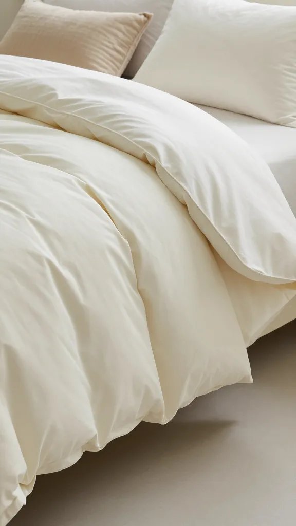 How to Layer Bedding for Cozy, Effortless Nights 10 A close-up of the bed corner where a duvet is slightly folded back to reveal the flat sheet’s hem, with a soft, airy throw cascading to the floor and a few decorative pillows.