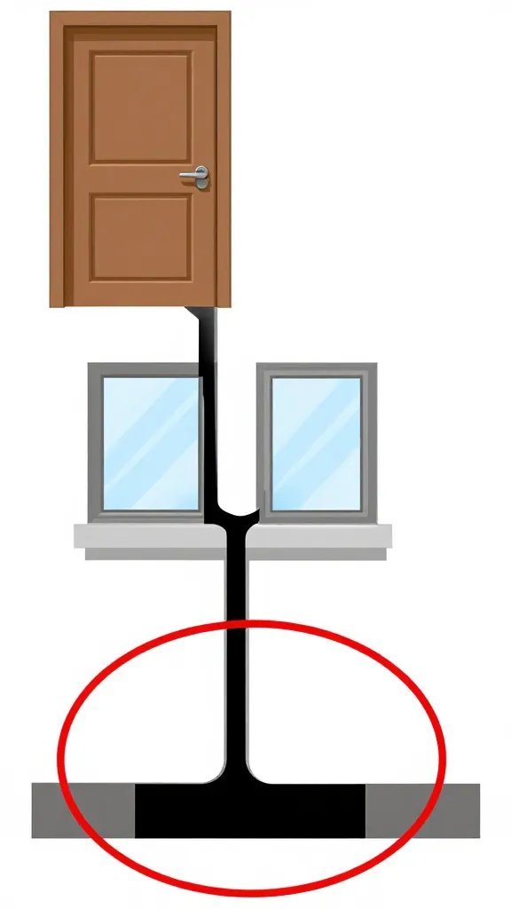 How to Get Rid of Mice: Quick, Humane Fixes 10 A dimensional illustration-style image showing three common entry points (door gaps, window gaps, foundation openings) with red circles around the gaps and no people or animals visible.