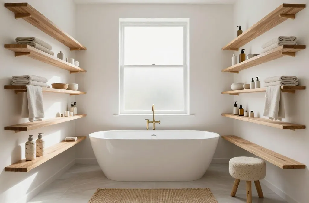 14 Bathroom with Bathtub & Shelves Ideas for Practical Luxury Unveiled