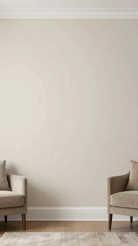 The final reveal: a transformed room with clean lines, glossy trim, a soft matte wall backdrop, and a few thoughtfully placed furnishings to highlight the new color choice.