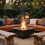 22 Fire Pit Seating Ideas for Cozy Nights: Cozy Courtside Vibes