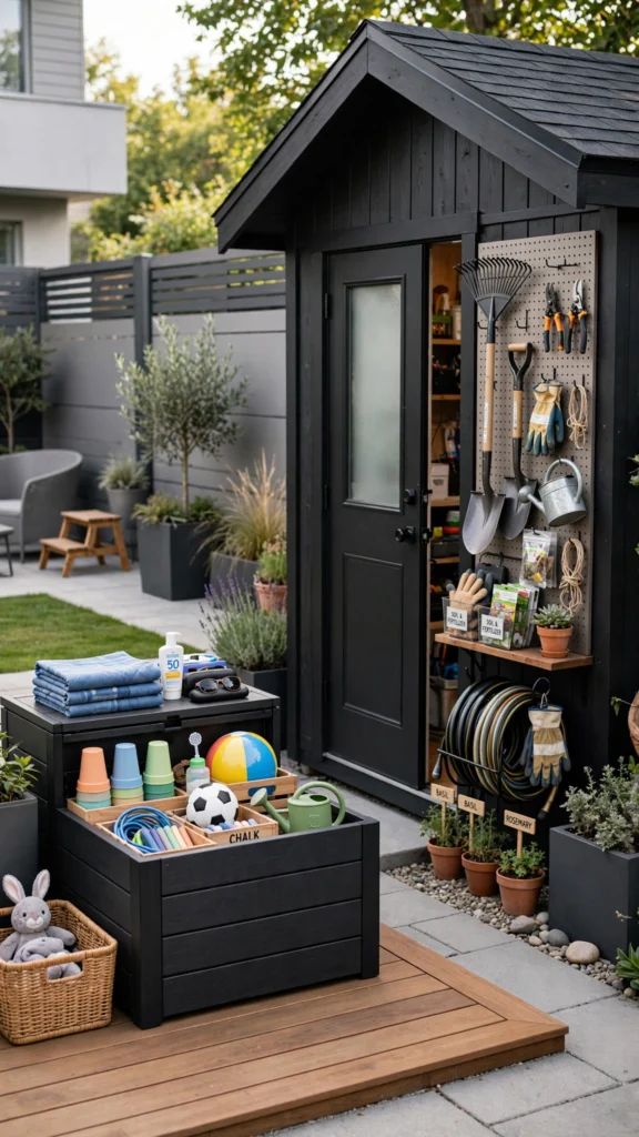 19 Outdoor Play Area Ideas for a Creative and Beautiful Backyard Design: Tiny Oasis 19 backyard organization setup