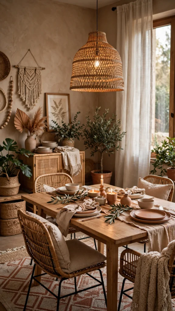 boho dining area
