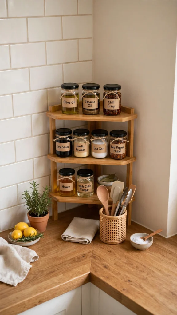 21 Amazon Kitchen Gadgets That Save Space in Tiny Kitchens 22 corner organizer kitchen