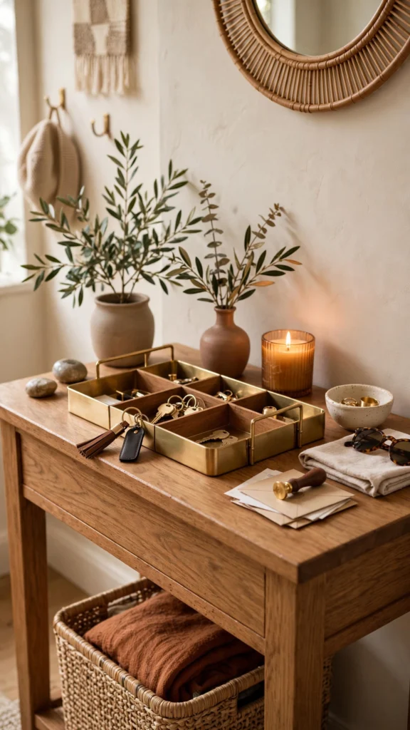 cozy entryway table