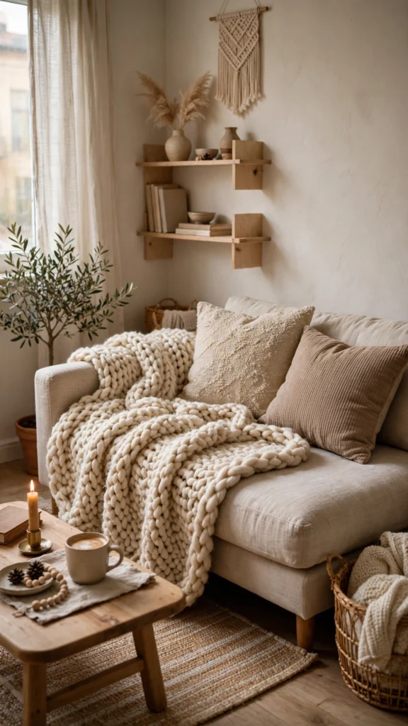 cozy sunlit living room