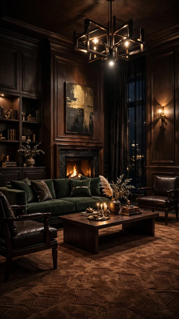 dark wood living room