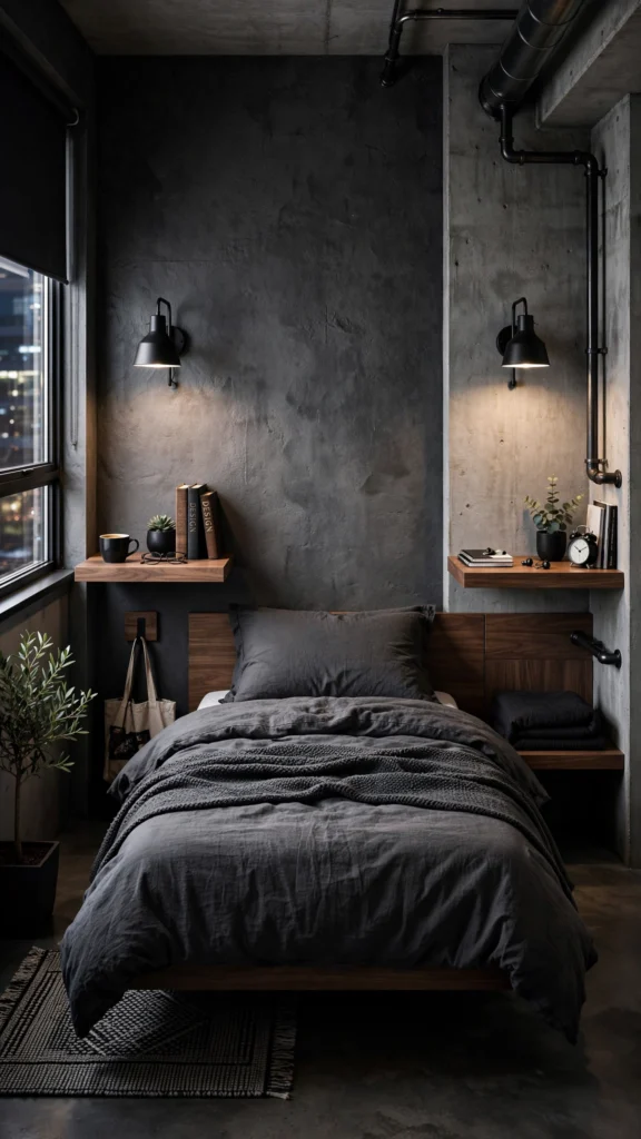 industrial walnut nightstands