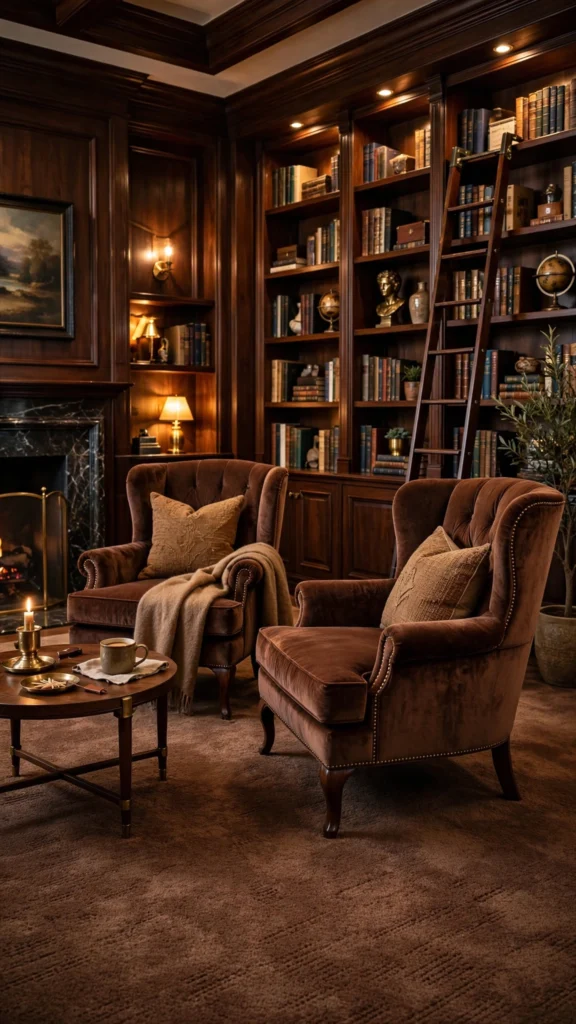 luxury library lounge