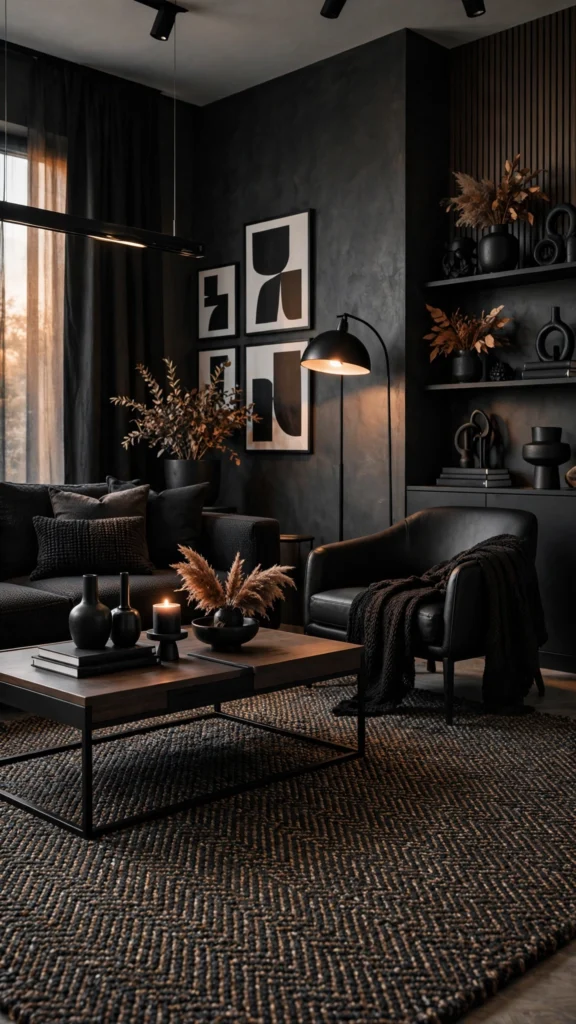 monochrome living room