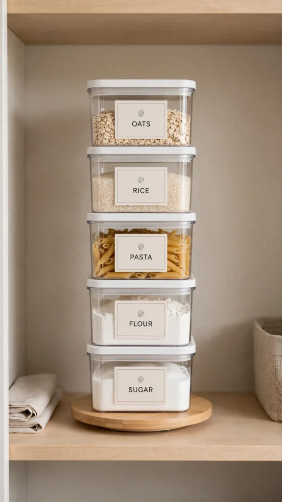 21 Amazon Kitchen Gadgets That Save Space in Tiny Kitchens 5 pantry stackable containers lazysusan
