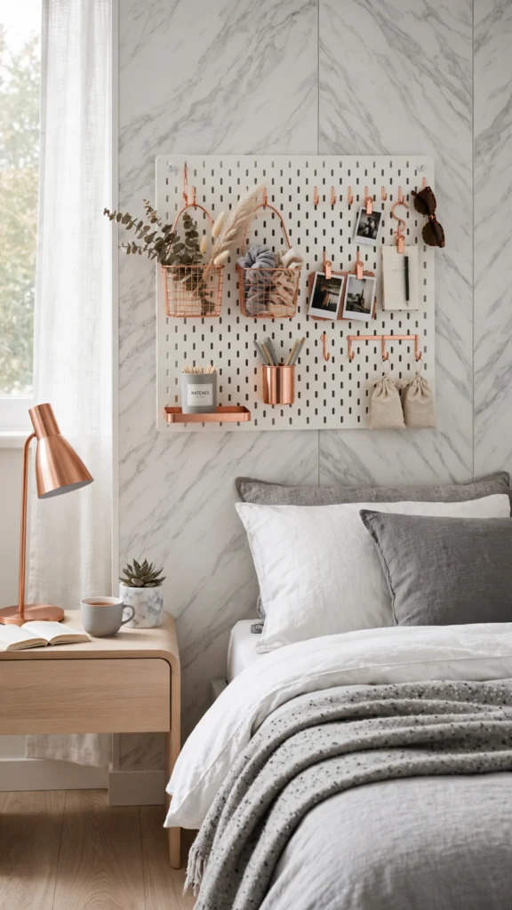 skadis bedroom pegboard