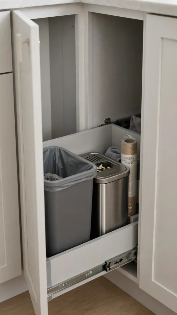 21 Amazon Kitchen Gadgets That Save Space in Tiny Kitchens 13 slide out trash cabinet