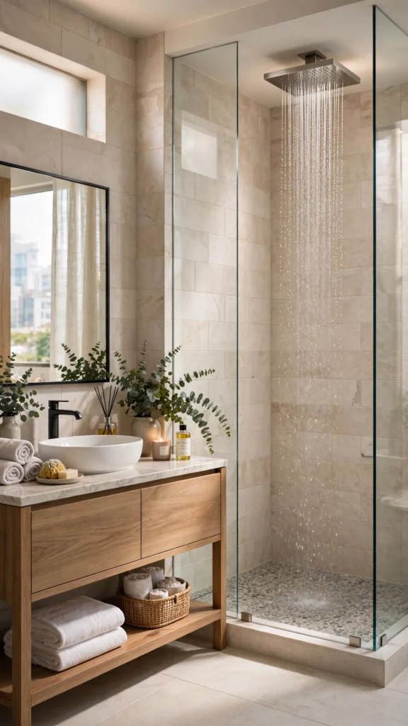 spa bathroom waterfall