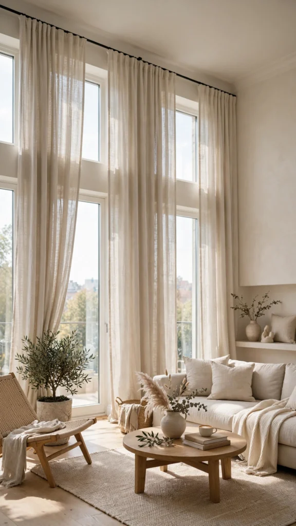 sunlit linen living room