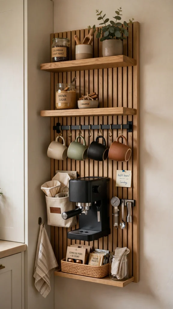 wall mounted coffee station