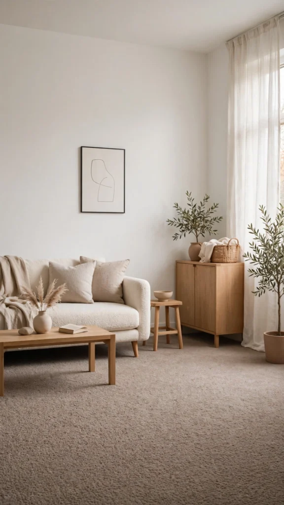warm minimalist living room